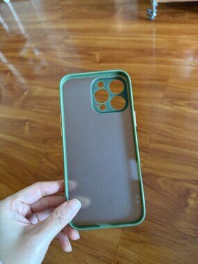 Like New Sage Green Frosted Case with Peach Buttons!